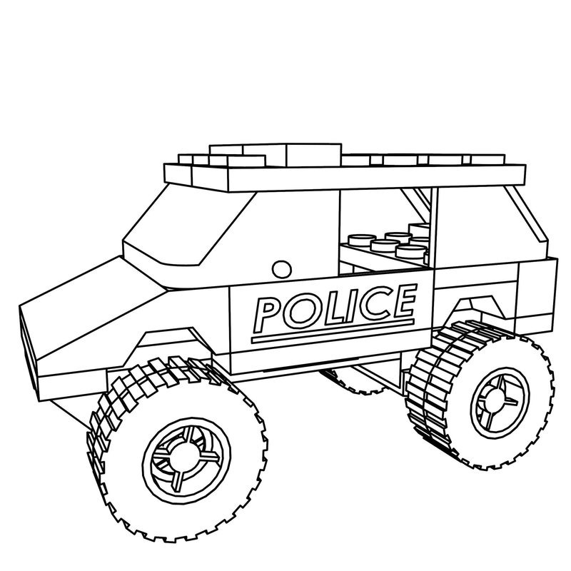 Dowload bộ tranh tô màu ô tô cảnh sát đẹp nhất dành cho bé
