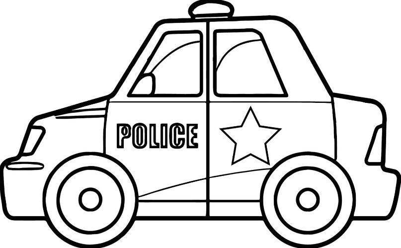 Tranh tô màu xe cảnh sát cho bé bảo vệ mọi người