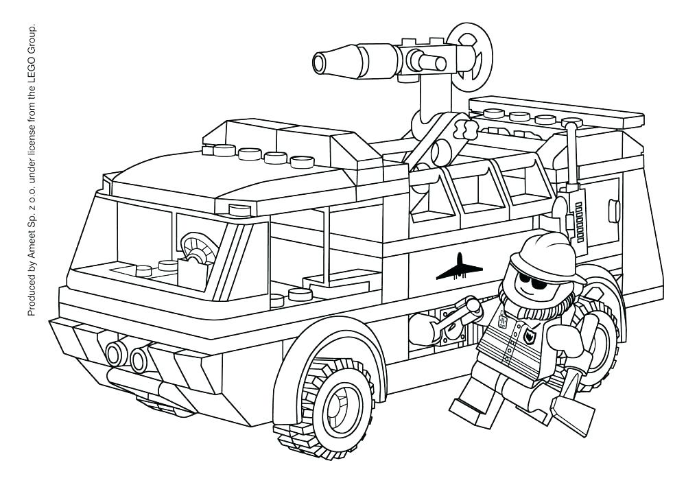 Fire truck and lego Coloring