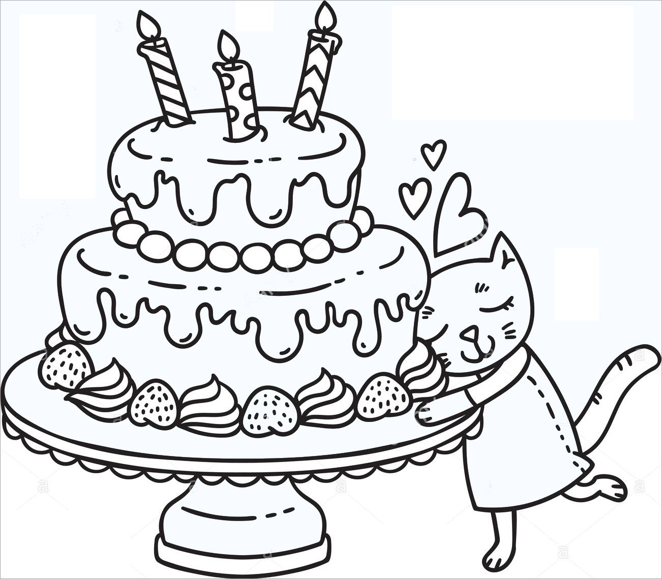 Tranh tô màu bánh sinh nhật  Bánh sinh nhật Sinh nhật King kong
