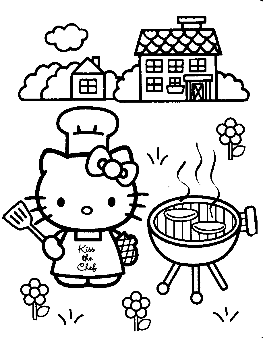 Hình tập tô Kitty nấu ăn