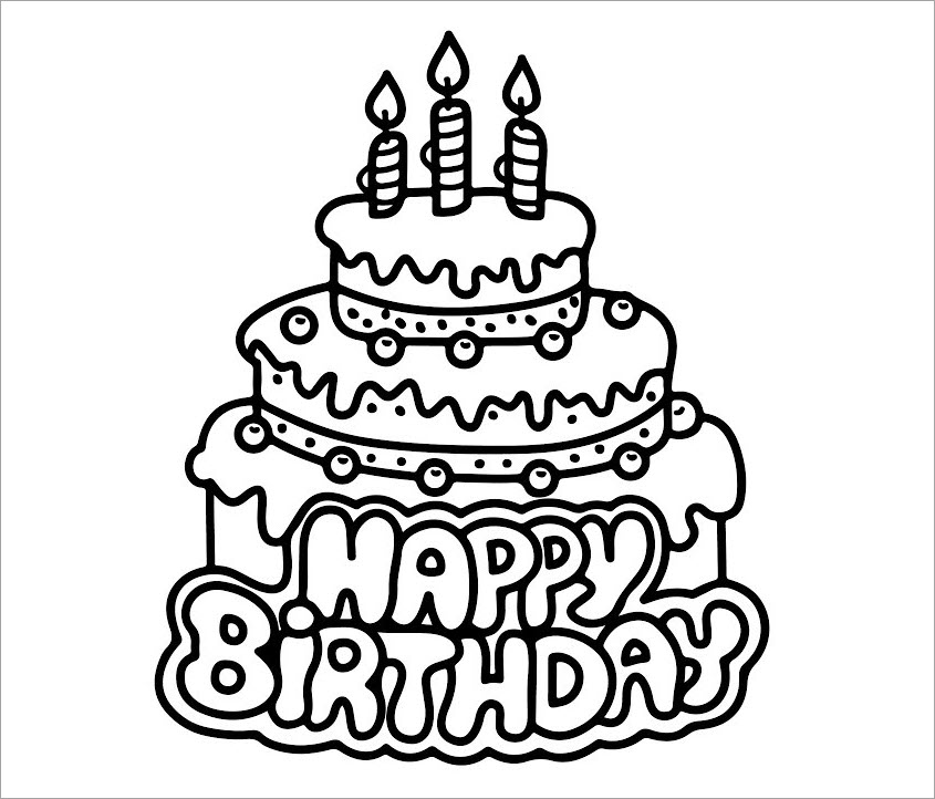 27 Tranh tô màu bánh kem sinh nhật vui vẻ cho trẻ  Hình Ảnh Đẹp HD