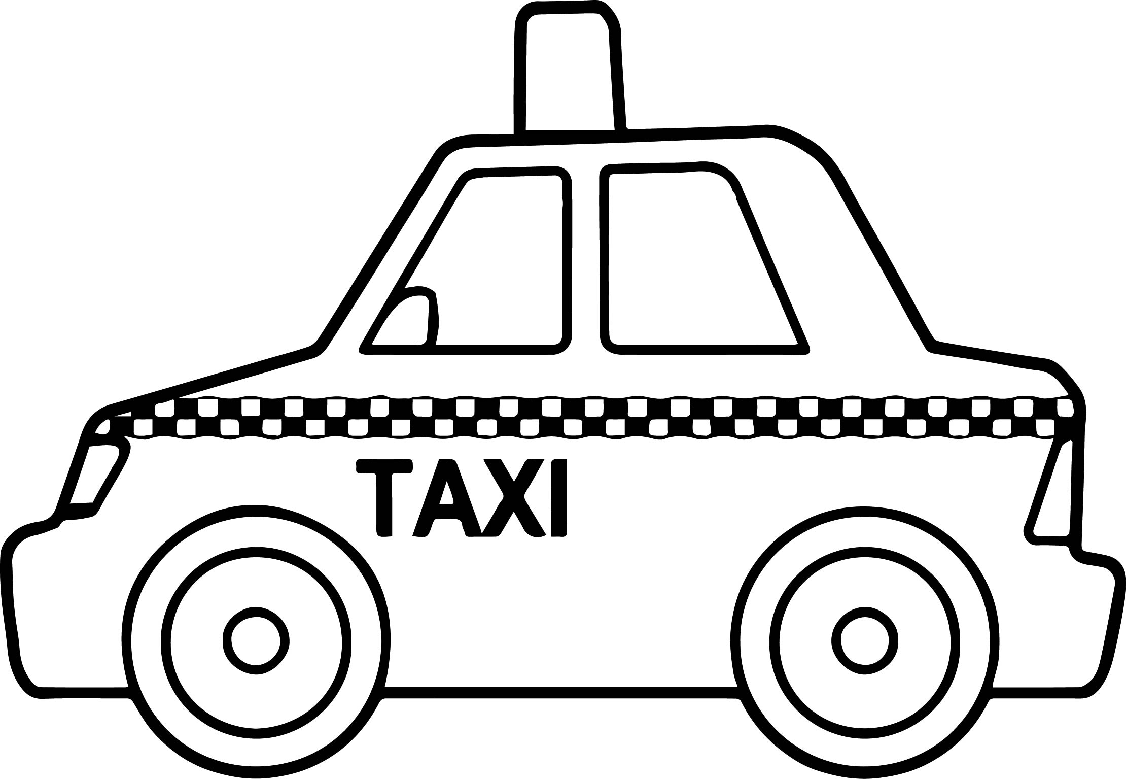 Tranh tập tô màu ô tô taxi