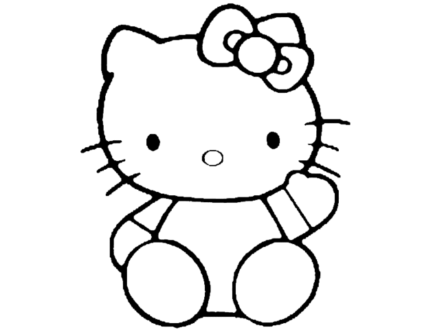 Tranh tô màu Hello Kitty dễ thương
