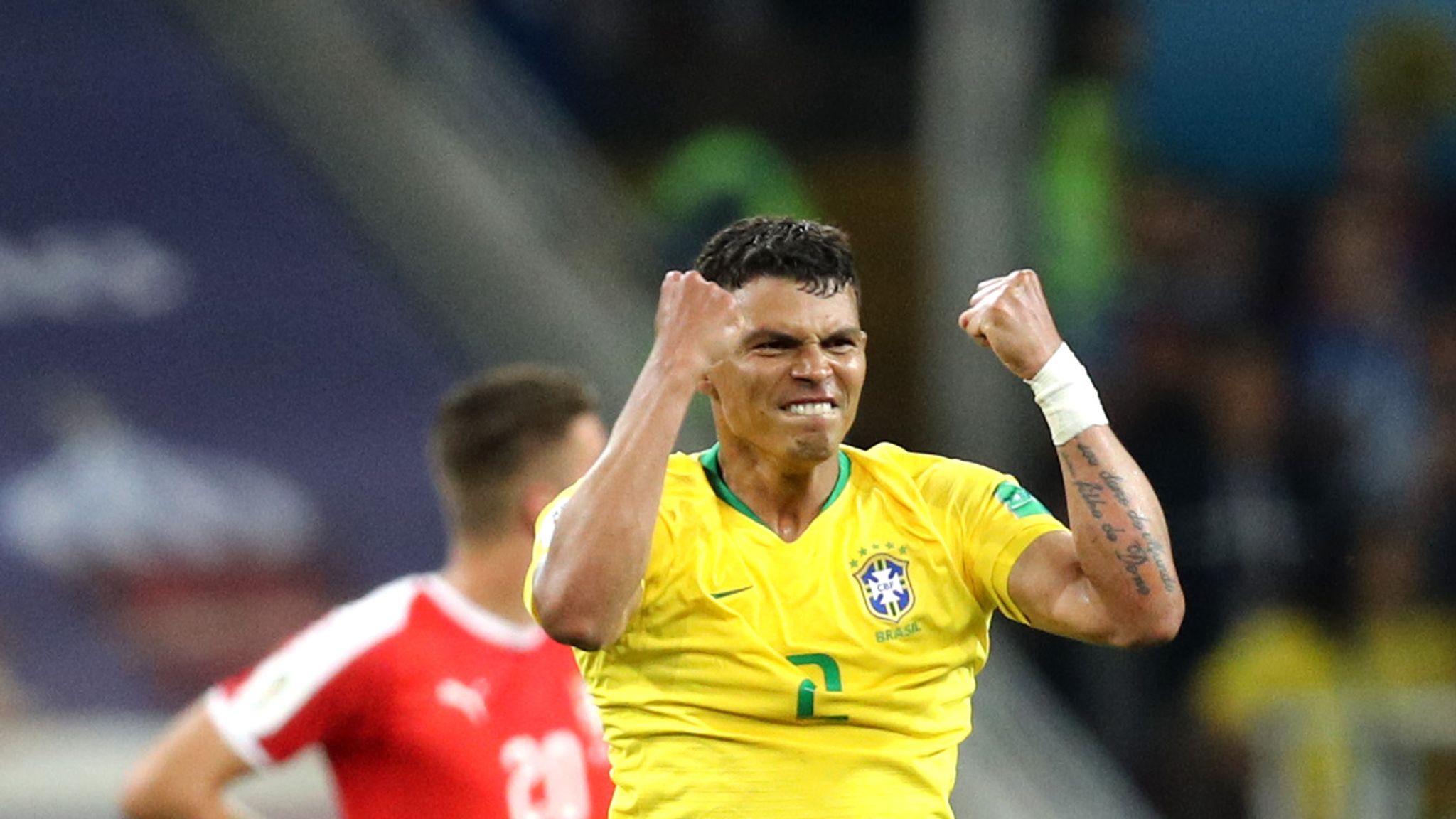 Serbia 0-2 Brazil: Paulinho and Thiago Silva take Brazil through | Football News | Sky Sports