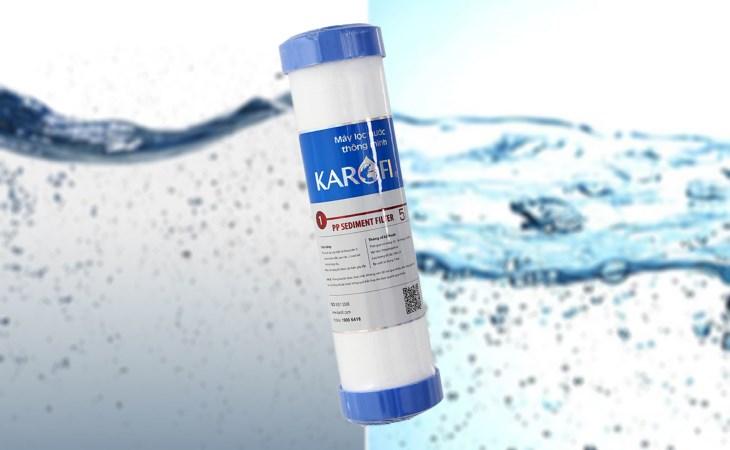 Lõi lọc thô Karofi số 1 Smax Duo PP 5 micron Sediment Filter cho chất lượng nước đầu ra đạt chuẩn phụ thuộc vào nguồn nước đầu vào